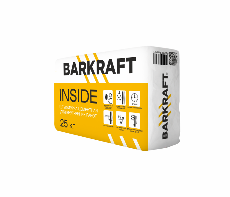 BARKRAFT Штукатурка цементная INSIDE 25 кг/56шт